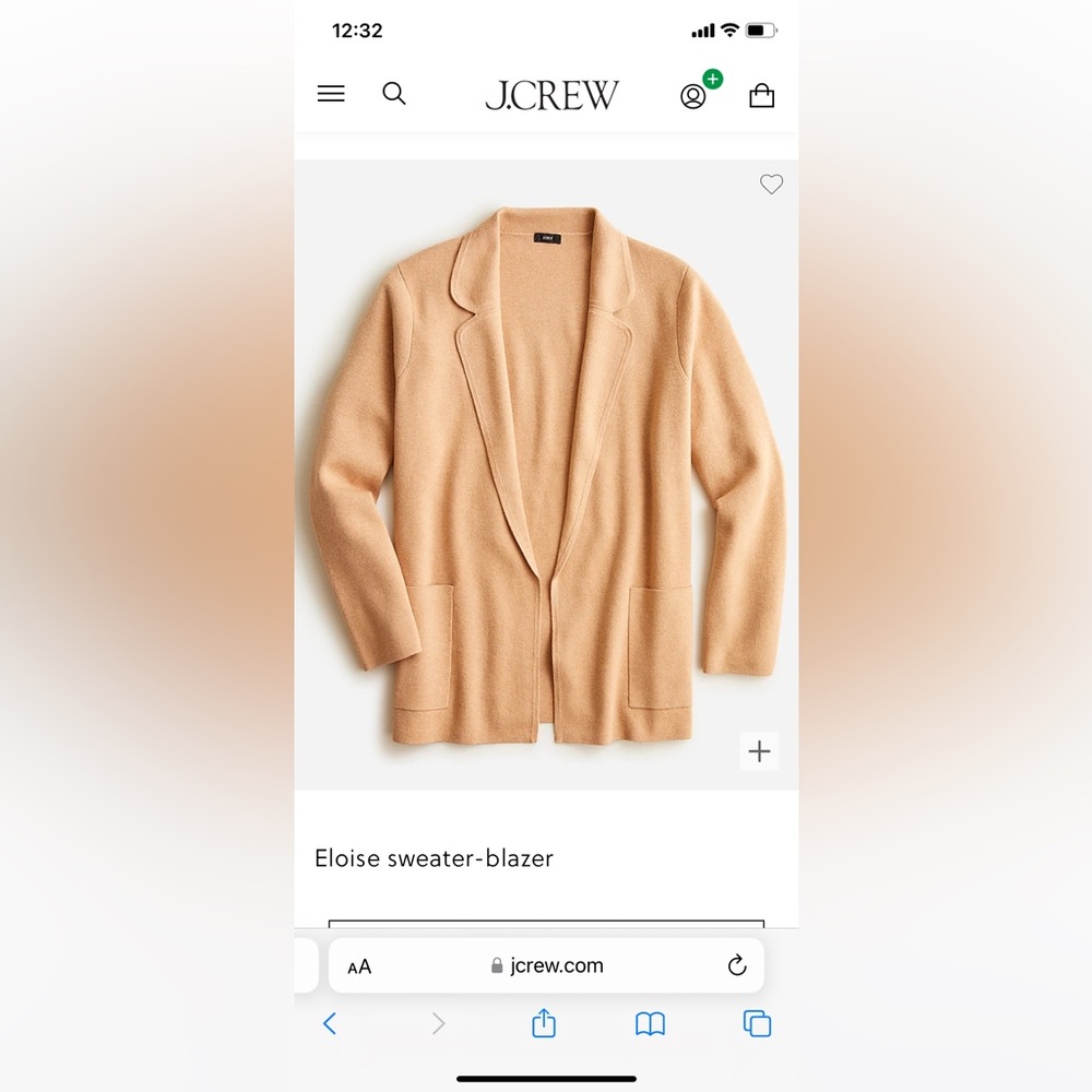 Sweater blazer in tan